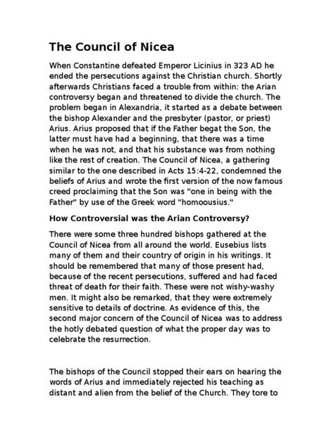 He was a devout Orthodox Christian. . Council of nicea documents